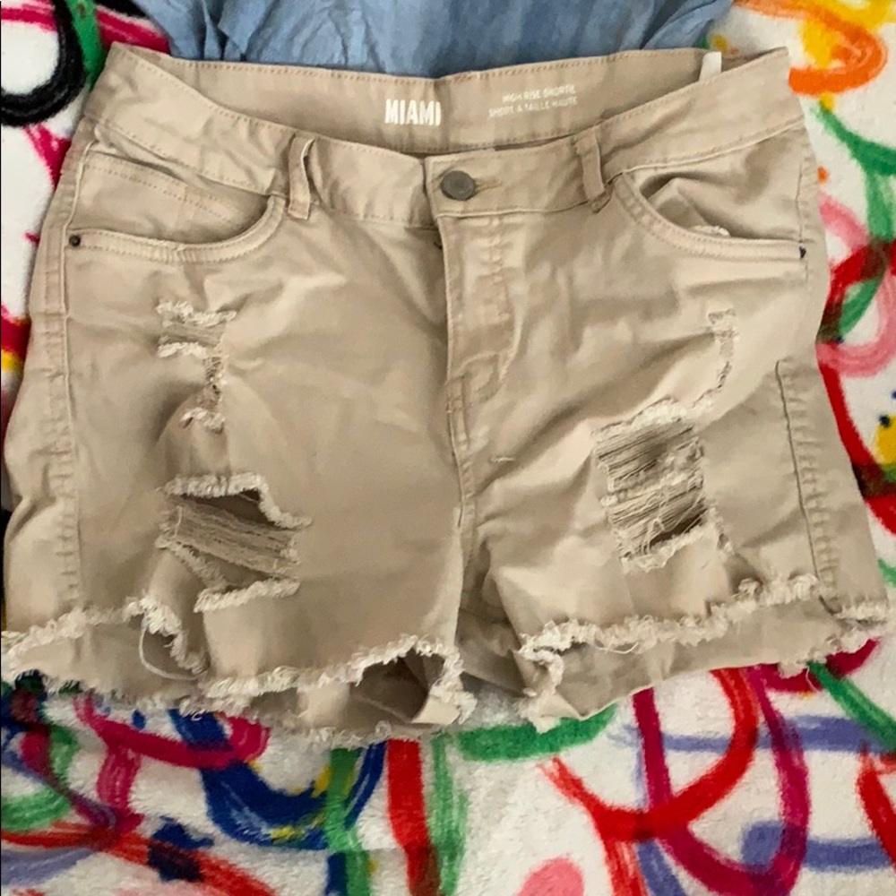 COMBO ; jean shorts with blue tank top ! 2Pc